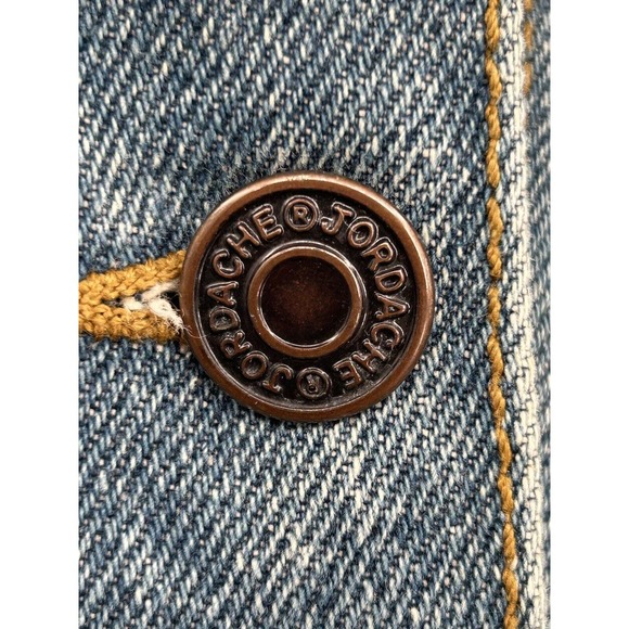 Jordache Vintage 80’s Batwing Acid Wash Denim Jean Glam Jacket Woman’s Size MED - Picture 7 of 11